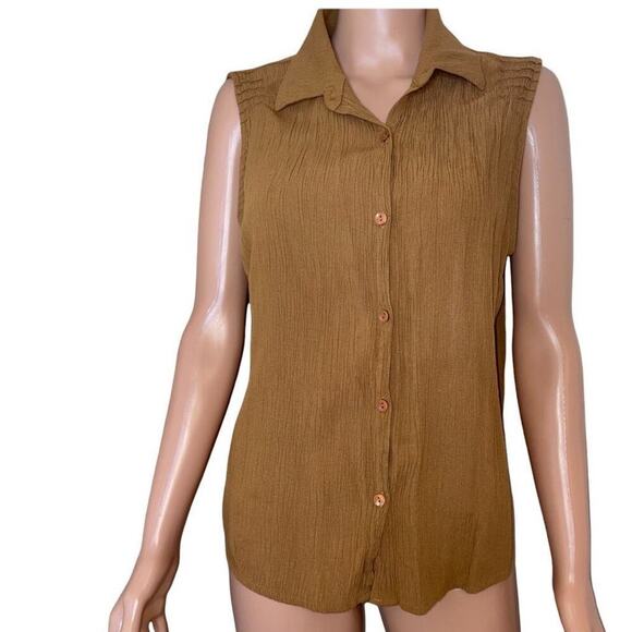 Uniform John Paul Richard dark mustard/tan sleeveless SZ LG - Picture 2 of 8